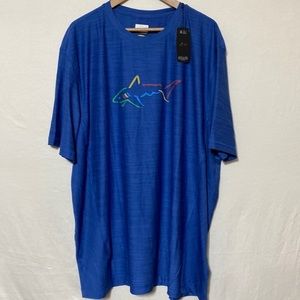 Greg Norman Shirt Men XXXL  NWT Play Dry Blue Short Sleeve Pullover
